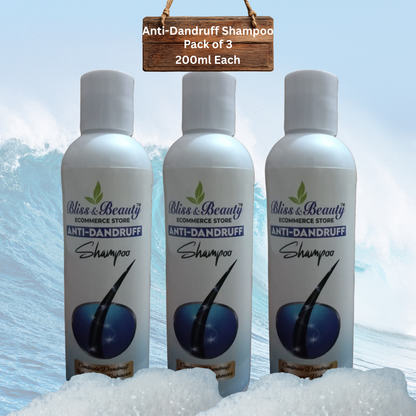 Bliss & Beauty Anti-Dandruff Shampoo Pack of 3 – 200ml Each | Dandruff Control & Nourishing Scalp Care