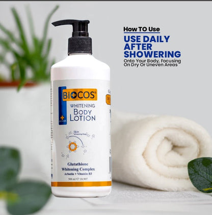 Brightening Body Lotion 500ml – Hydrating & Moisturizing with Niacinamide, Arbutin & Glutathione for Dry Skin, Collagen Boost & Even Skin Tone