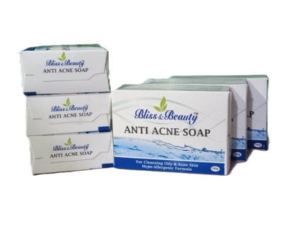 6× Bliss & Beauty Anti Acne Soap 100g + 2× Anti-Dandruff Shampoo 200ml | Hypo-Allergic Skincare & Scalp Care Combo (10% OFF)