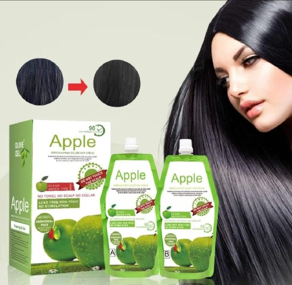 Apple Hair Color 500ml – Ammonia-Free Dark Brown Hair Color Cream | Natural, Long-Lasting & Nourishing Formula