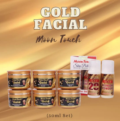 Gold Facial Set 50ml with Mini Polisher + Free Sponge – Gold Extract Hydra Brightening Treatment for Glowing, Youthful Skin