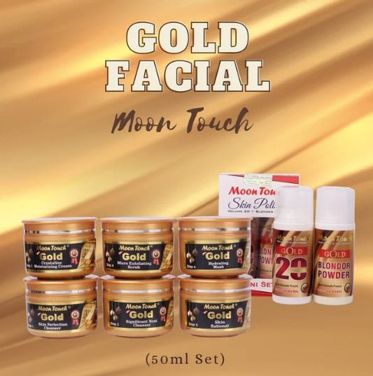 Gold Facial Set 50ml with Mini Polisher + Free Sponge – Gold Extract Hydra Brightening Treatment for Glowing, Youthful Skin