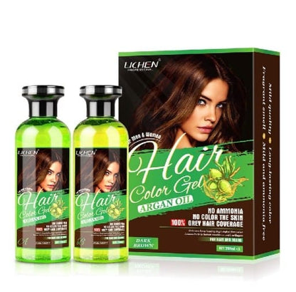 Lichen Professional Hair Color Gel – 500ml | Long-Lasting Black & Dark Brown Shades – Salon-Quality Finish