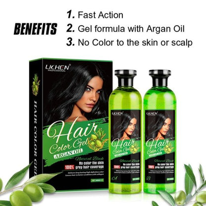 Lichen Professional Hair Color Gel – 500ml | Long-Lasting Black & Dark Brown Shades – Salon-Quality Finish