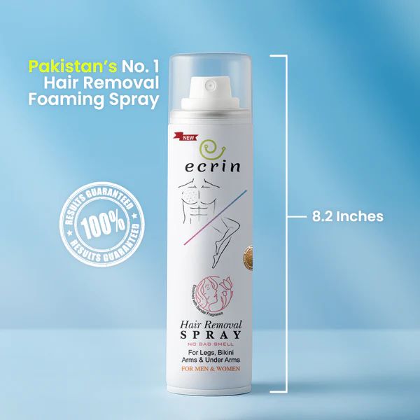 Ecrin Hair Removal Foaming Spray 200ml – Advanced Formula for Smooth, Silky Skin | Safe & Refreshing Fragrance