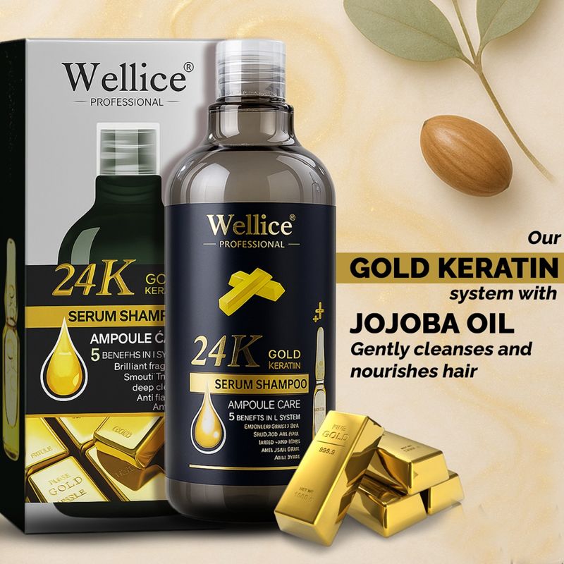 Original Gold Touch Wellice VE Argan Protein Shampoo 500 ML Get Strong Roots and Repair Damage Anti Dandruf