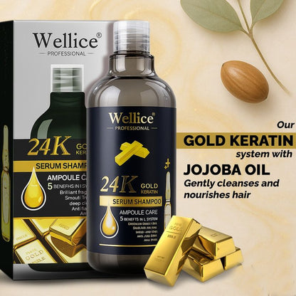 Original Gold Touch Wellice VE Argan Protein Shampoo 500 ML Get Strong Roots and Repair Damage Anti Dandruf