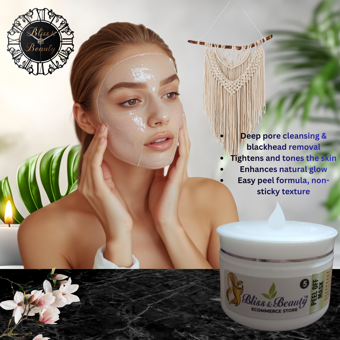 Bliss & Beauty Peel Off Mask – 136g | Deep Cleansing & Instant Glow Facial Mask for Smooth, Radiant Skin