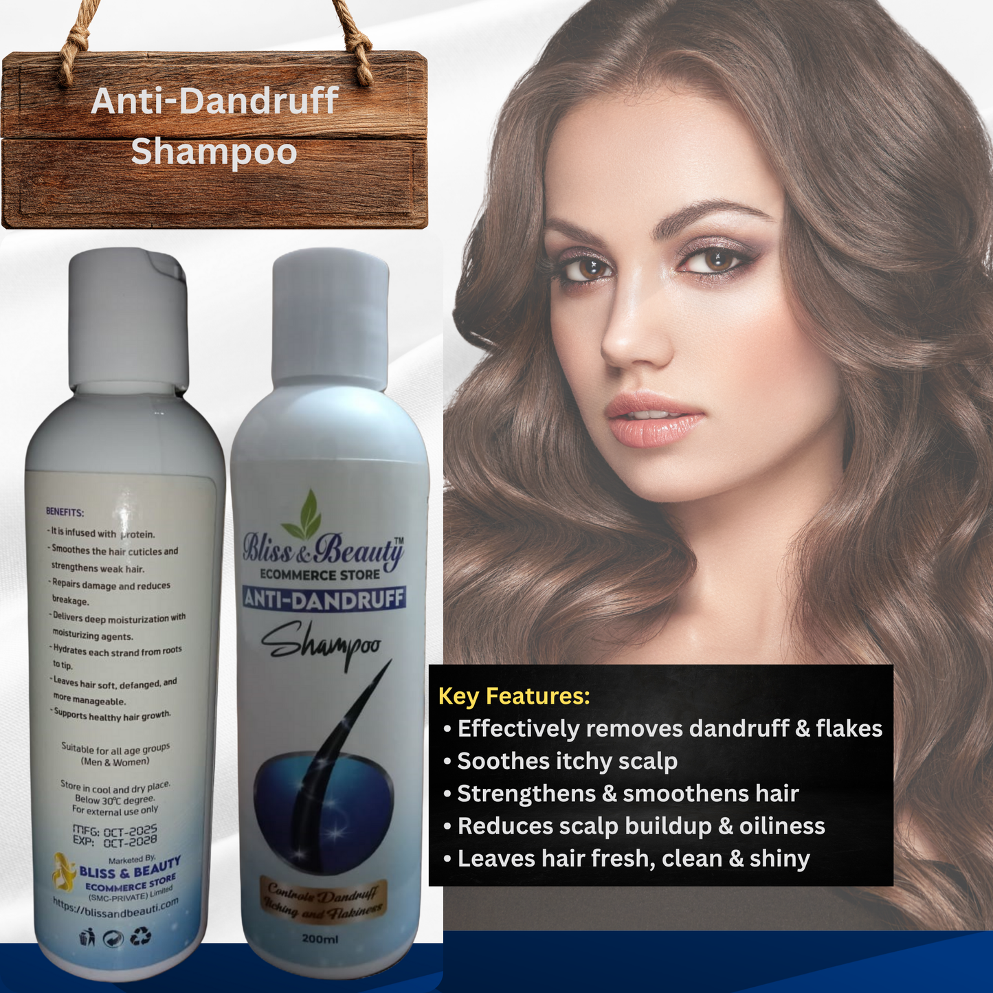 6× Bliss & Beauty Anti Acne Soap 100g + 2× Anti-Dandruff Shampoo 200ml | Hypo-Allergic Skincare & Scalp Care Combo (10% OFF)