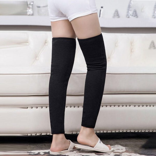 Unisex Wool Knee Length Leg Warmers – Black, Warm & Stylish