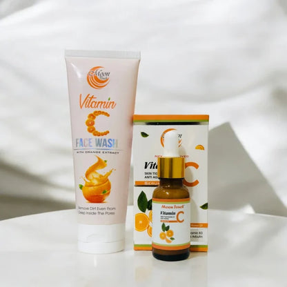 Vitamin C Face Wash + Vitamin C Serum (Pack of 2) | Brightening Skincare Combo
