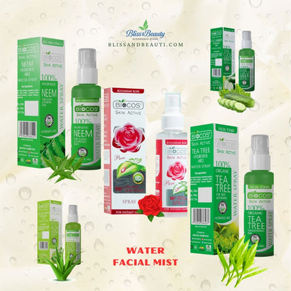 Water Facial Mist - 120ml – Cucumber, Tea Tree, Rose, Aloe Vera & Neem